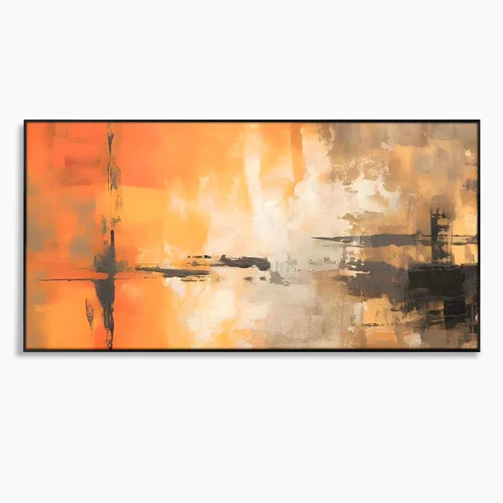 Tablou Canvas Premium LuxCanva® A1633, Orange Love ,  Living, Abstract, Decorativ, Dormitor, Culori Vibrante