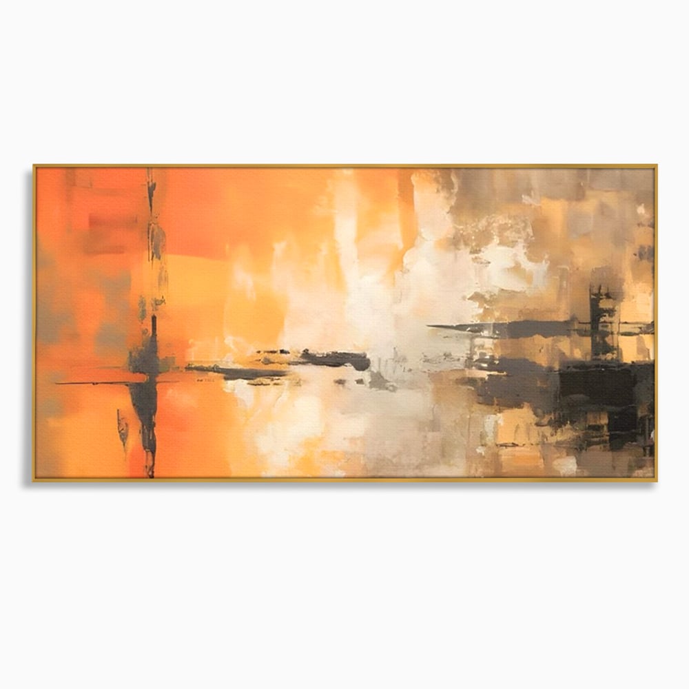 Tablou Canvas Premium LuxCanva® A1633, Orange Love ,  Living, Abstract, Decorativ, Dormitor, Culori Vibrante