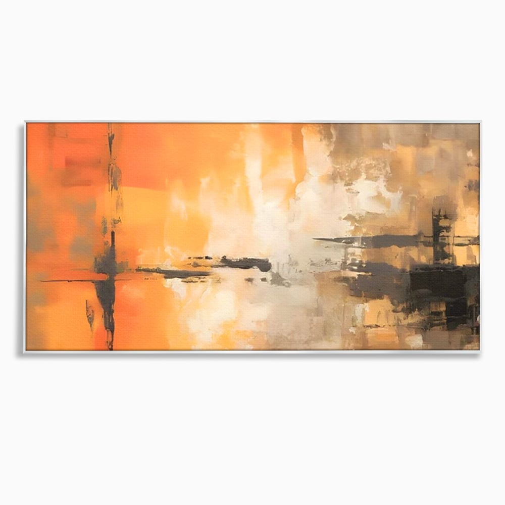 Tablou Canvas Premium LuxCanva® A1633, Orange Love ,  Living, Abstract, Decorativ, Dormitor, Culori Vibrante
