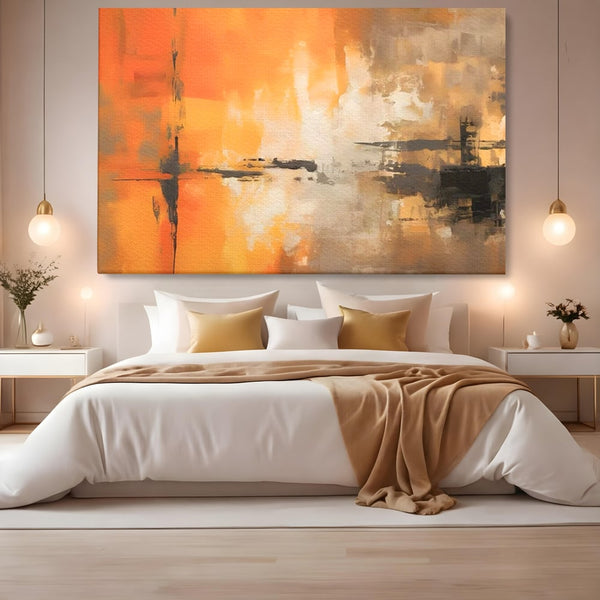 Tablou Canvas Premium LuxCanva® A1633, Orange Love ,  Living, Abstract, Decorativ, Dormitor, Culori Vibrante