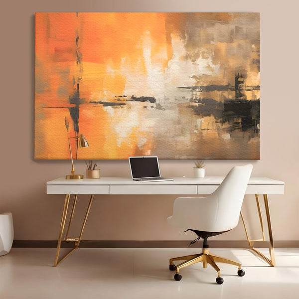 Tablou Canvas Premium LuxCanva® A1633, Orange Love ,  Living, Abstract, Decorativ, Dormitor, Culori Vibrante