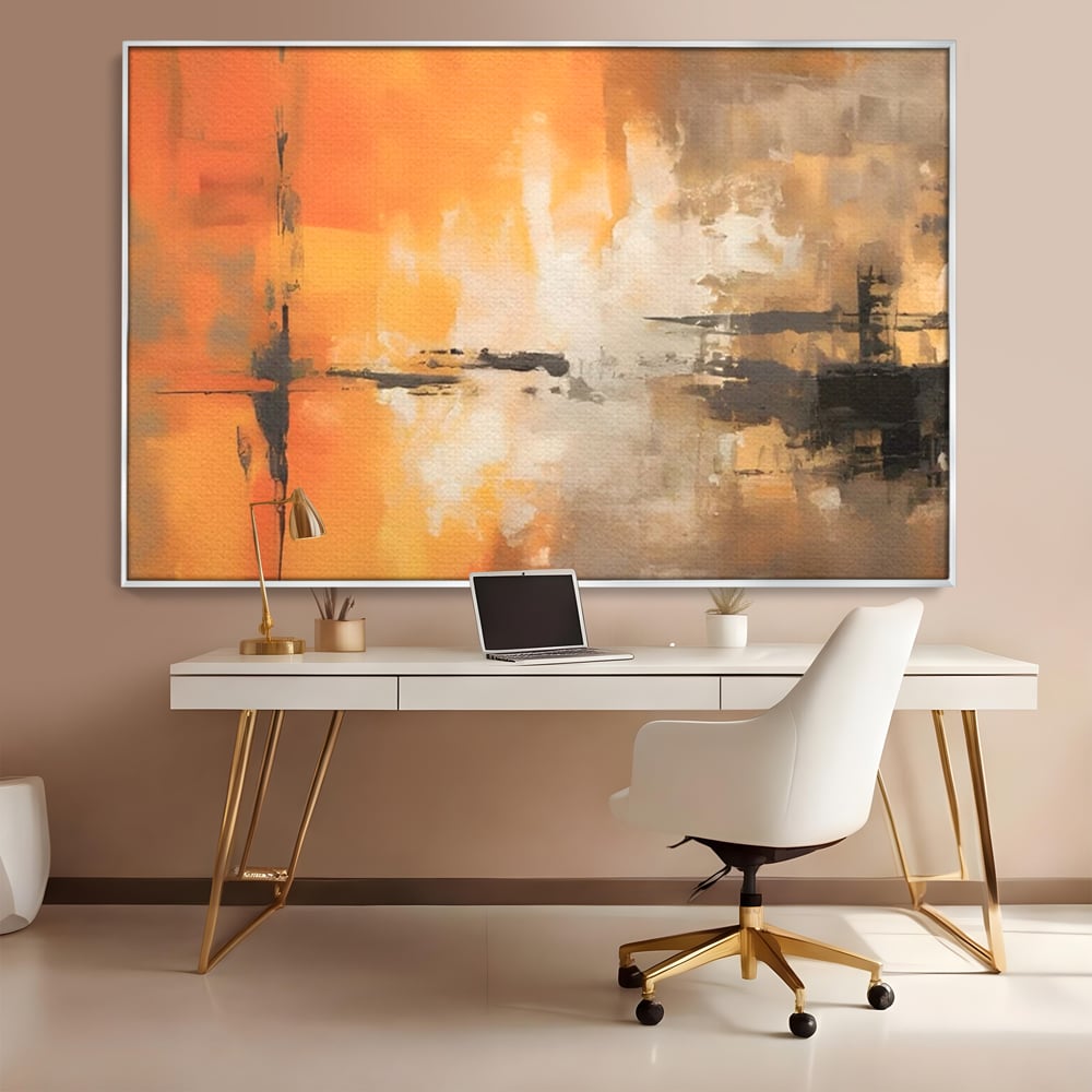 Tablou Canvas Premium LuxCanva® A1633, Orange Love ,  Living, Abstract, Decorativ, Dormitor, Culori Vibrante