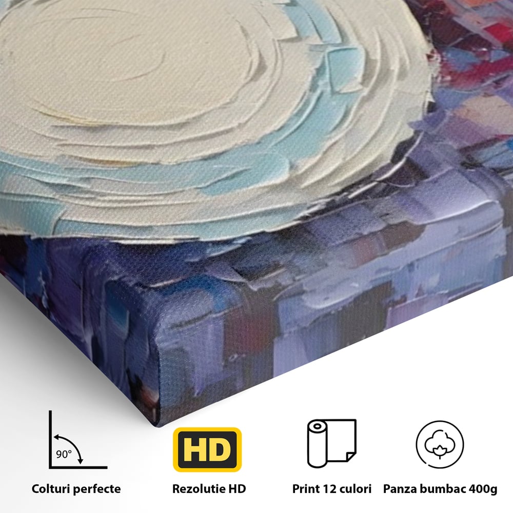 Tablou Canvas Premium LuxCanva® A1634, Abstract Moon , Living, Abstract, Decorativ, Sfera, Univers, Dormitor, Culori Vibrante