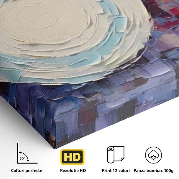 Tablou Canvas Premium LuxCanva® A1634, Abstract Moon , Living, Abstract, Decorativ, Sfera, Univers, Dormitor, Culori Vibrante