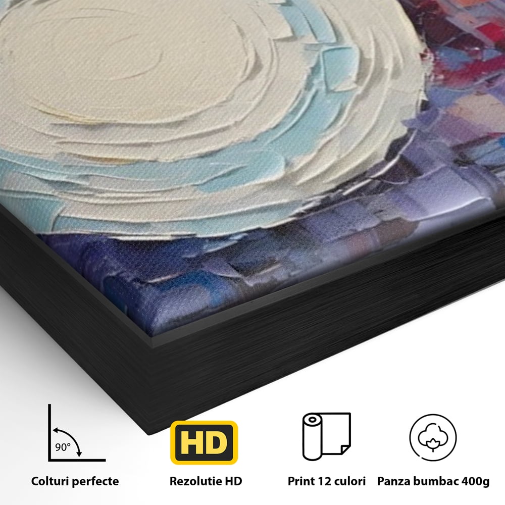 Tablou Canvas Premium LuxCanva® A1634, Abstract Moon , Living, Abstract, Decorativ, Sfera, Univers, Dormitor, Culori Vibrante