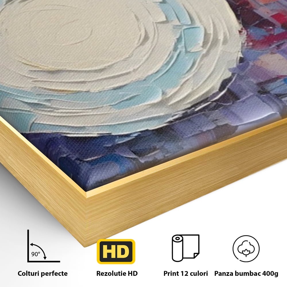 Tablou Canvas Premium LuxCanva® A1634, Abstract Moon , Living, Abstract, Decorativ, Sfera, Univers, Dormitor, Culori Vibrante