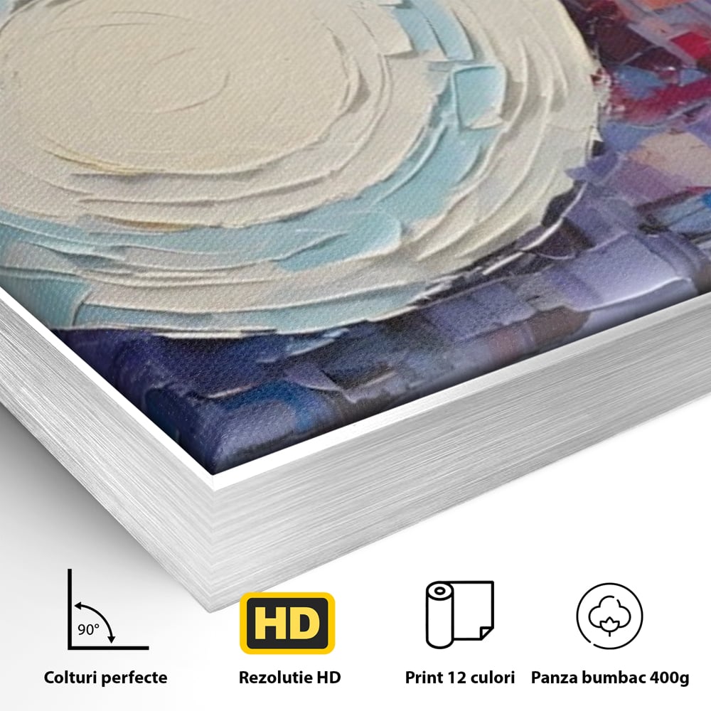 Tablou Canvas Premium LuxCanva® A1634, Abstract Moon , Living, Abstract, Decorativ, Sfera, Univers, Dormitor, Culori Vibrante