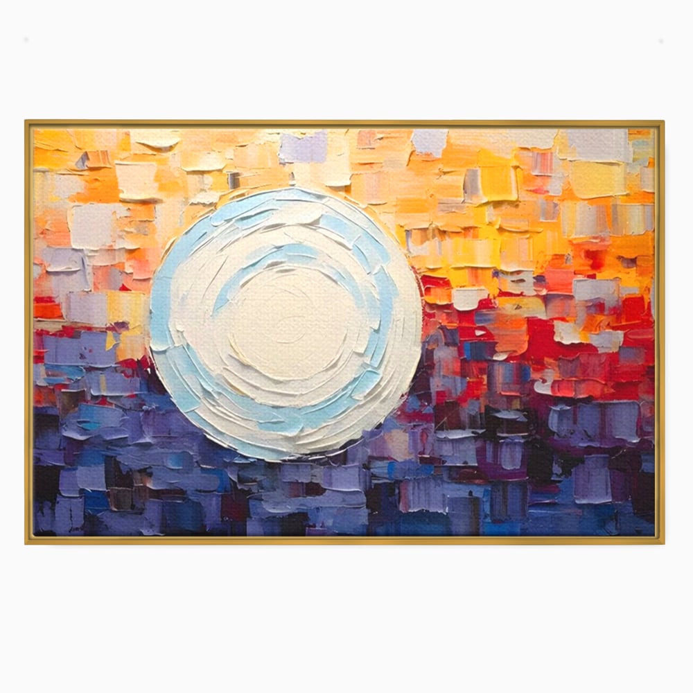 Tablou Canvas Premium LuxCanva® A1634, Abstract Moon , Living, Abstract, Decorativ, Sfera, Univers, Dormitor, Culori Vibrante