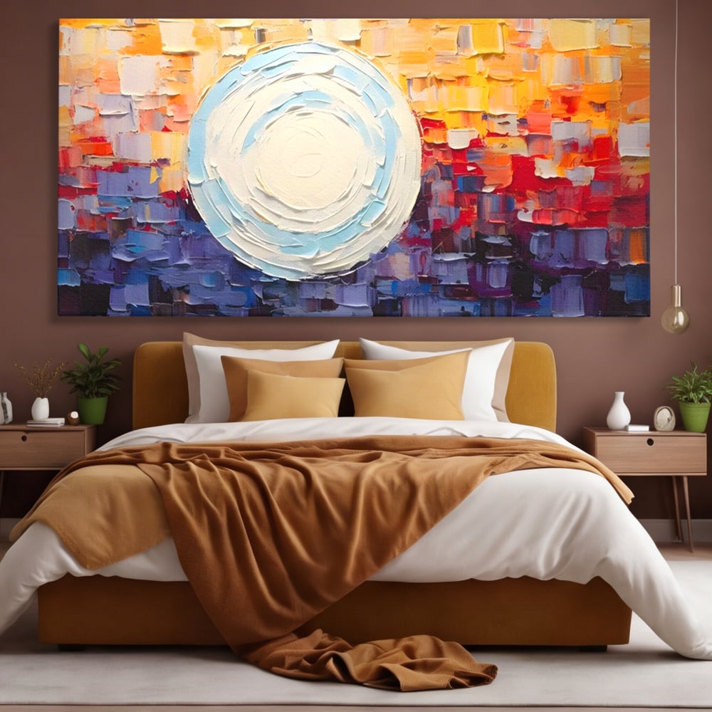 Tablou Canvas Premium LuxCanva® A1634, Abstract Moon , Living, Abstract, Decorativ, Sfera, Univers, Dormitor, Culori Vibrante
