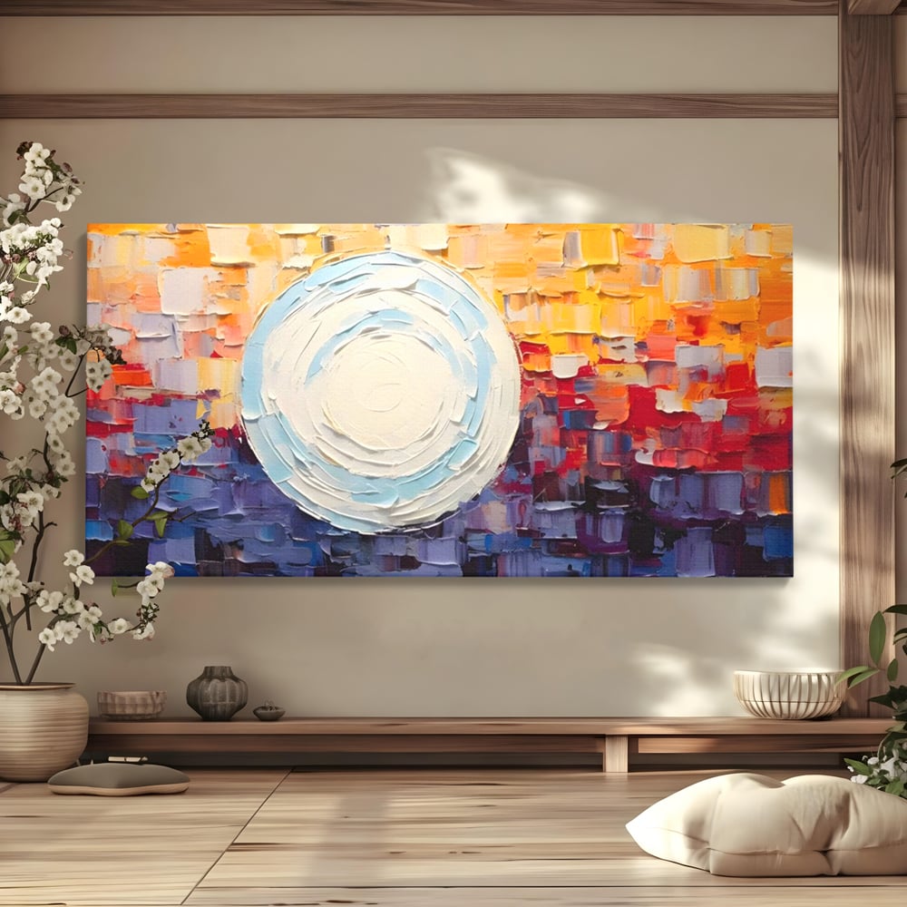 Tablou Canvas Premium LuxCanva® A1634, Abstract Moon , Living, Abstract, Decorativ, Sfera, Univers, Dormitor, Culori Vibrante