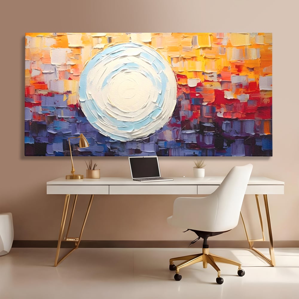 Tablou Canvas Premium LuxCanva® A1634, Abstract Moon , Living, Abstract, Decorativ, Sfera, Univers, Dormitor, Culori Vibrante