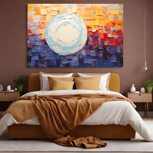 Tablou Canvas Premium LuxCanva® A1634, Abstract Moon , Living, Abstract, Decorativ, Sfera, Univers, Dormitor, Culori Vibrante