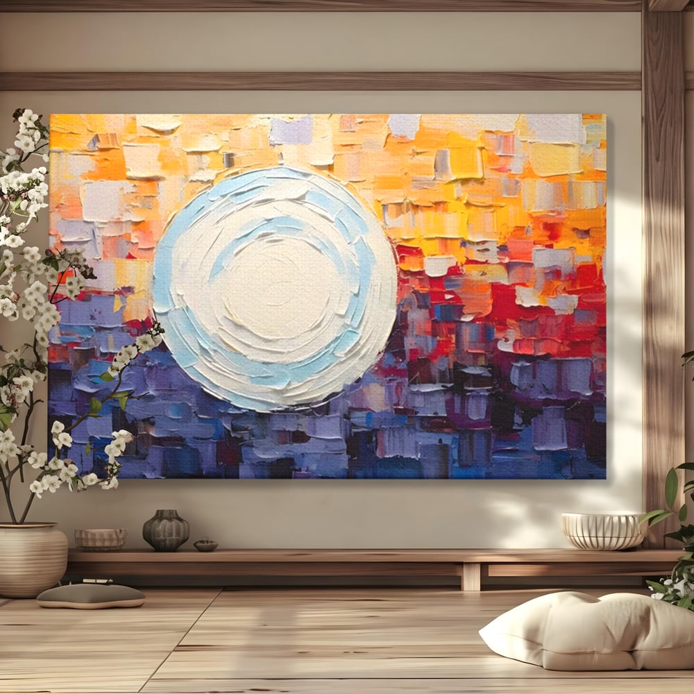 Tablou Canvas Premium LuxCanva® A1634, Abstract Moon , Living, Abstract, Decorativ, Sfera, Univers, Dormitor, Culori Vibrante
