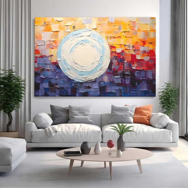 Tablou Canvas Premium LuxCanva® A1634, Abstract Moon , Living, Abstract, Decorativ, Sfera, Univers, Dormitor, Culori Vibrante