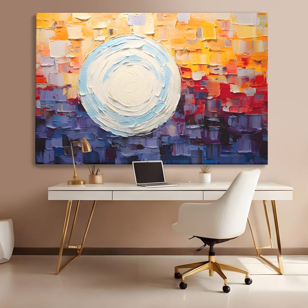 Tablou Canvas Premium LuxCanva® A1634, Abstract Moon , Living, Abstract, Decorativ, Sfera, Univers, Dormitor, Culori Vibrante
