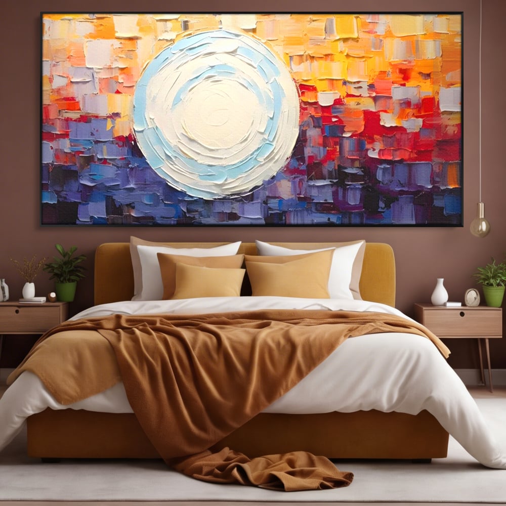 Tablou Canvas Premium LuxCanva® A1634, Abstract Moon , Living, Abstract, Decorativ, Sfera, Univers, Dormitor, Culori Vibrante