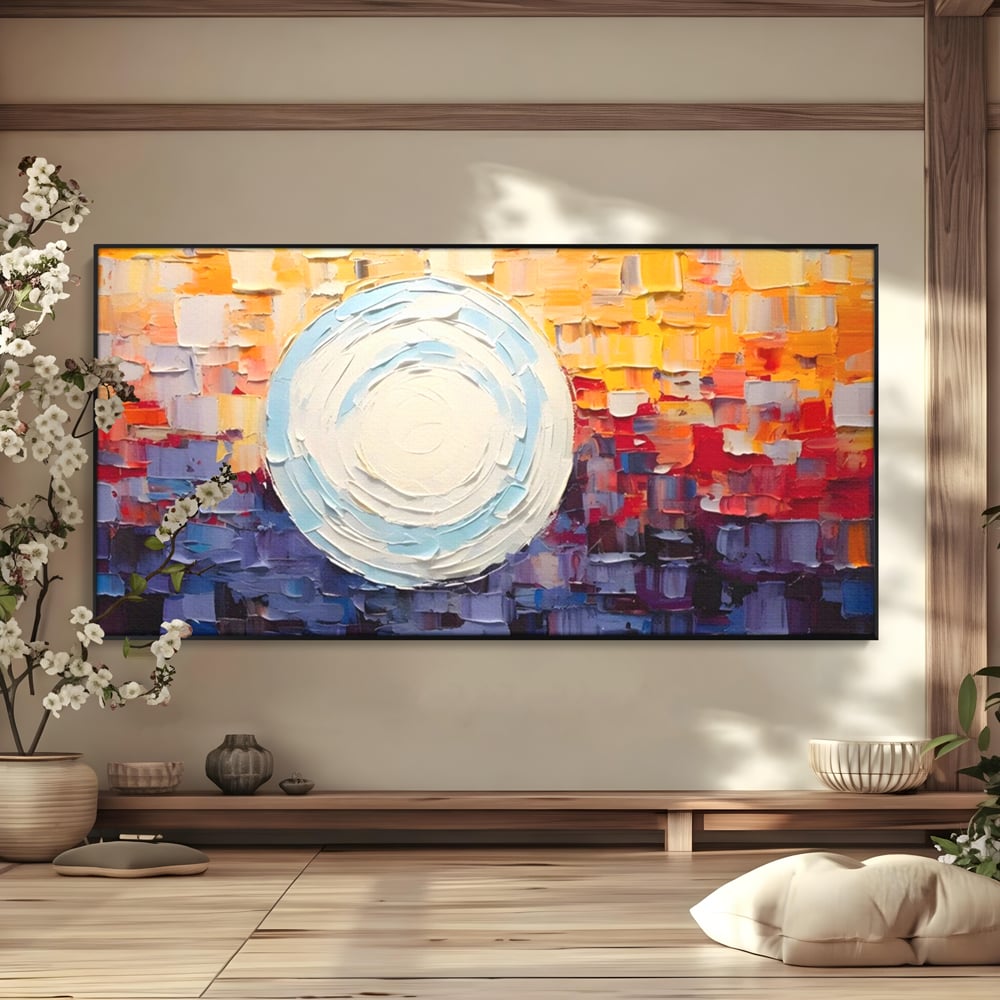 Tablou Canvas Premium LuxCanva® A1634, Abstract Moon , Living, Abstract, Decorativ, Sfera, Univers, Dormitor, Culori Vibrante