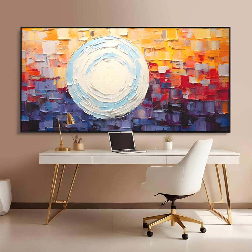 Tablou Canvas Premium LuxCanva® A1634, Abstract Moon , Living, Abstract, Decorativ, Sfera, Univers, Dormitor, Culori Vibrante