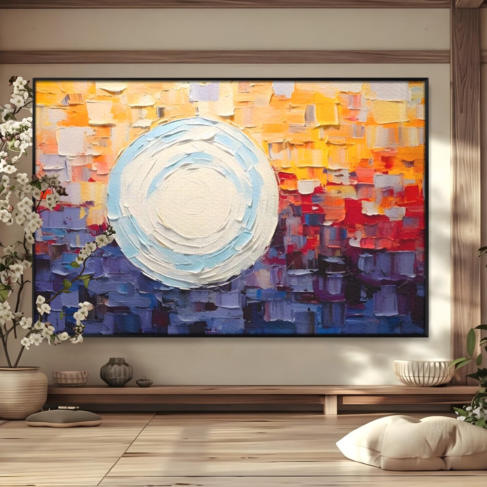 Tablou Canvas Premium LuxCanva® A1634, Abstract Moon , Living, Abstract, Decorativ, Sfera, Univers, Dormitor, Culori Vibrante