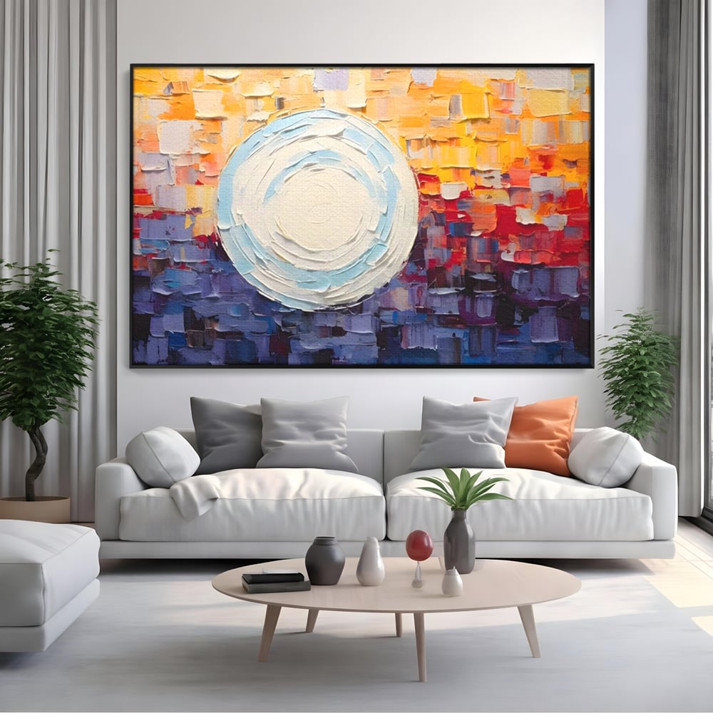 Tablou Canvas Premium LuxCanva® A1634, Abstract Moon , Living, Abstract, Decorativ, Sfera, Univers, Dormitor, Culori Vibrante
