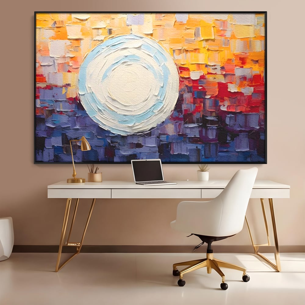 Tablou Canvas Premium LuxCanva® A1634, Abstract Moon , Living, Abstract, Decorativ, Sfera, Univers, Dormitor, Culori Vibrante