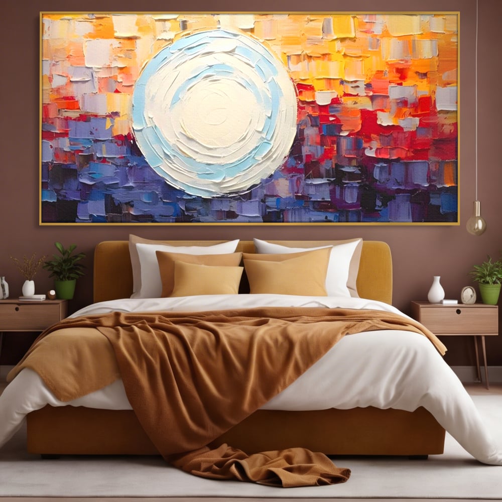Tablou Canvas Premium LuxCanva® A1634, Abstract Moon , Living, Abstract, Decorativ, Sfera, Univers, Dormitor, Culori Vibrante
