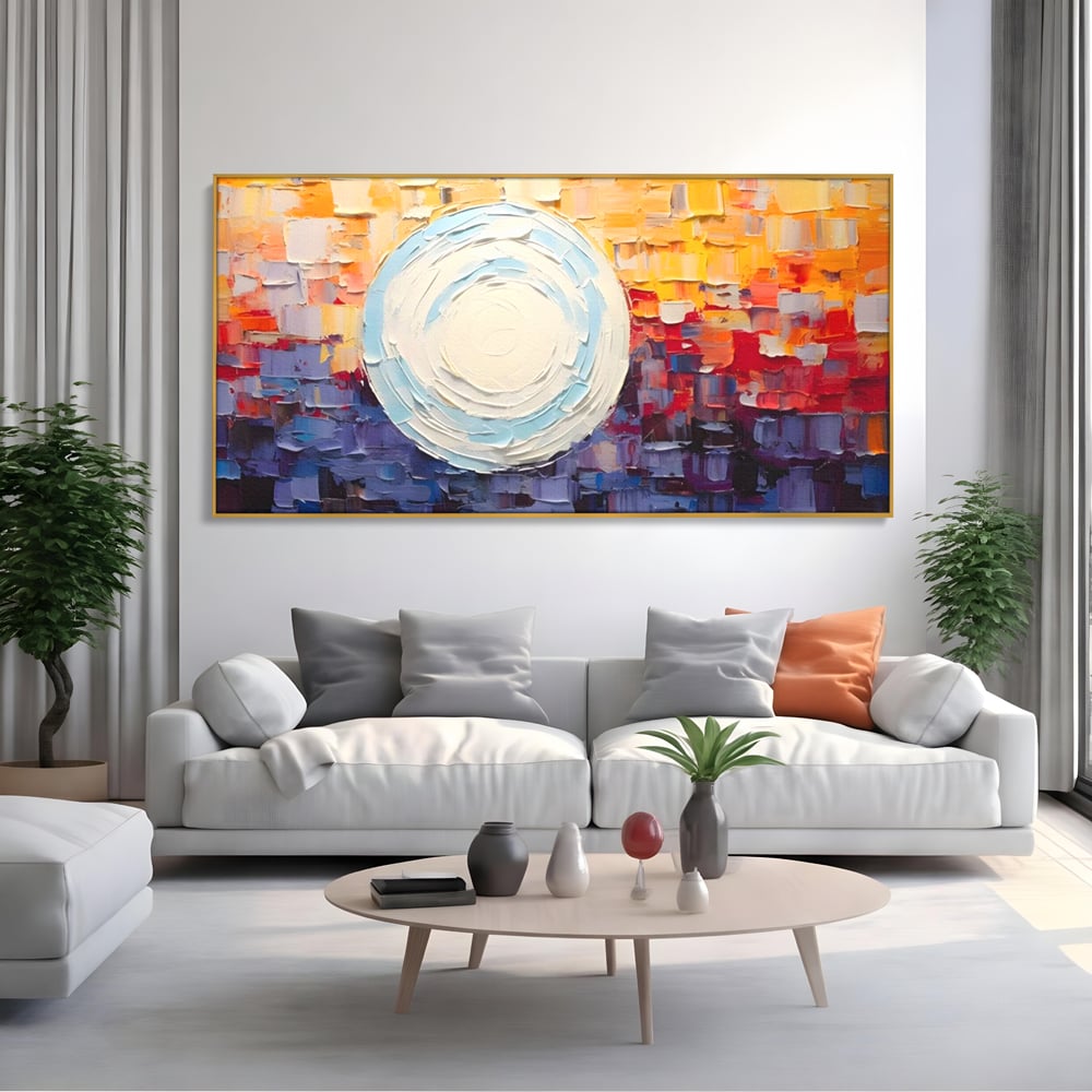 Tablou Canvas Premium LuxCanva® A1634, Abstract Moon , Living, Abstract, Decorativ, Sfera, Univers, Dormitor, Culori Vibrante