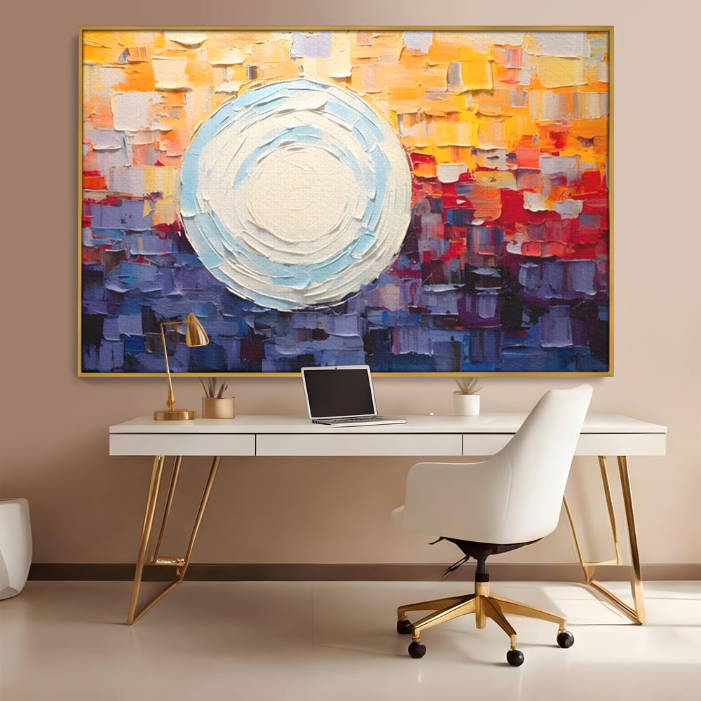 Tablou Canvas Premium LuxCanva® A1634, Abstract Moon , Living, Abstract, Decorativ, Sfera, Univers, Dormitor, Culori Vibrante