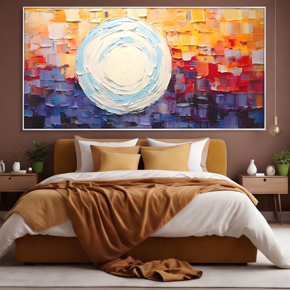 Tablou Canvas Premium LuxCanva® A1634, Abstract Moon , Living, Abstract, Decorativ, Sfera, Univers, Dormitor, Culori Vibrante