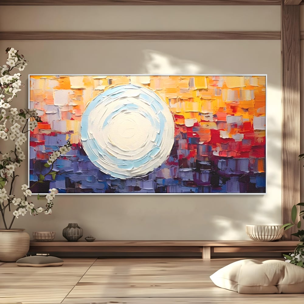 Tablou Canvas Premium LuxCanva® A1634, Abstract Moon , Living, Abstract, Decorativ, Sfera, Univers, Dormitor, Culori Vibrante