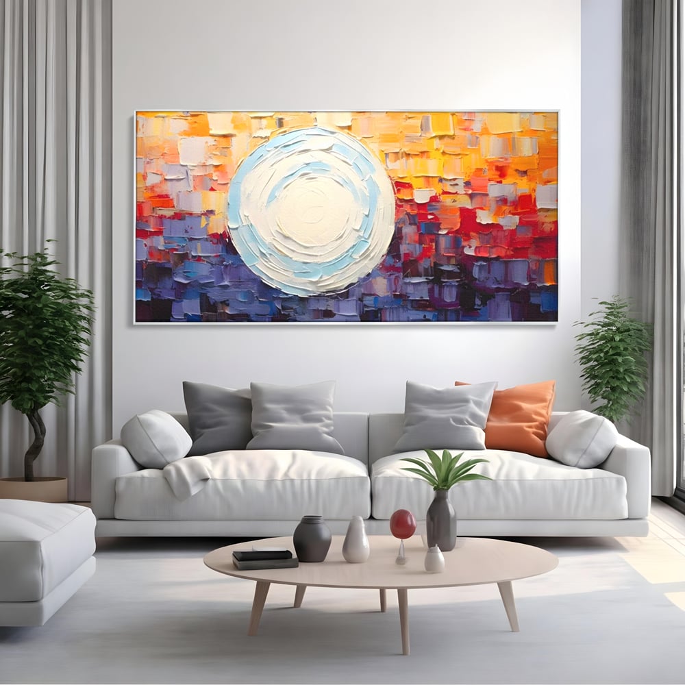 Tablou Canvas Premium LuxCanva® A1634, Abstract Moon , Living, Abstract, Decorativ, Sfera, Univers, Dormitor, Culori Vibrante