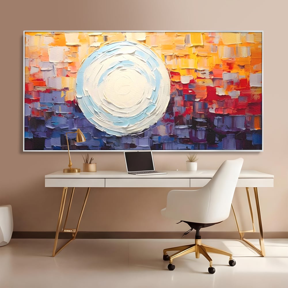 Tablou Canvas Premium LuxCanva® A1634, Abstract Moon , Living, Abstract, Decorativ, Sfera, Univers, Dormitor, Culori Vibrante