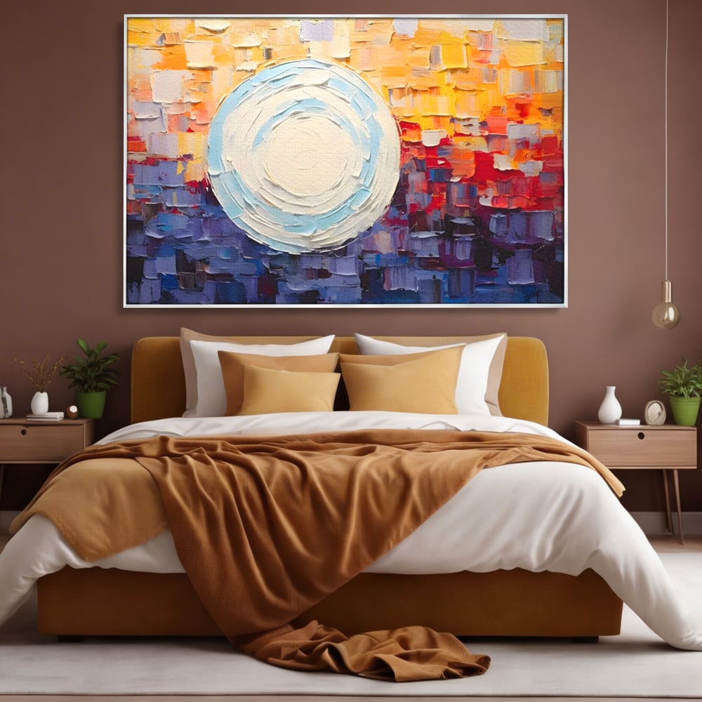 Tablou Canvas Premium LuxCanva® A1634, Abstract Moon , Living, Abstract, Decorativ, Sfera, Univers, Dormitor, Culori Vibrante