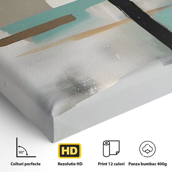 Tablou Canvas Premium LuxCanva® A1635, Abstract Circular , Room, Forme, Decorativ, Dormitor, Culori Vibrante