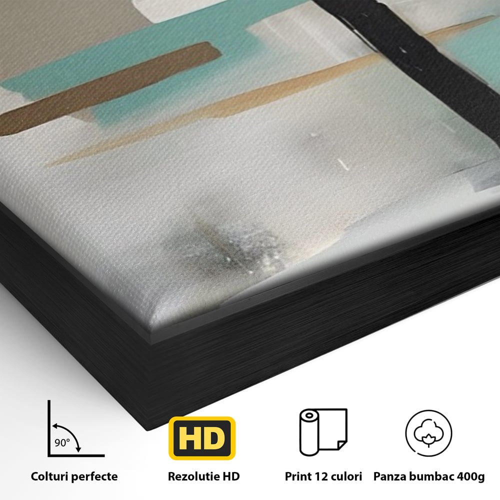 Tablou Canvas Premium LuxCanva® A1635, Abstract Circular , Room, Forme, Decorativ, Dormitor, Culori Vibrante