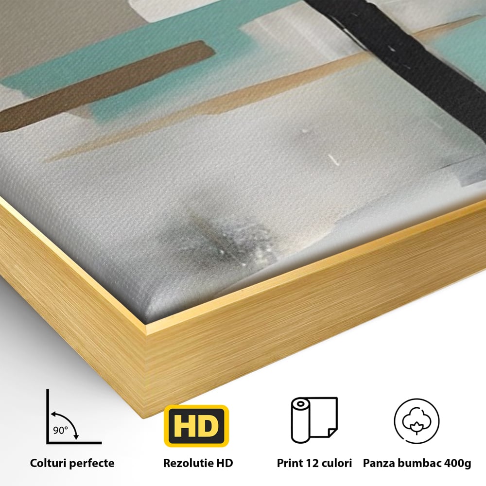 Tablou Canvas Premium LuxCanva® A1635, Abstract Circular , Room, Forme, Decorativ, Dormitor, Culori Vibrante