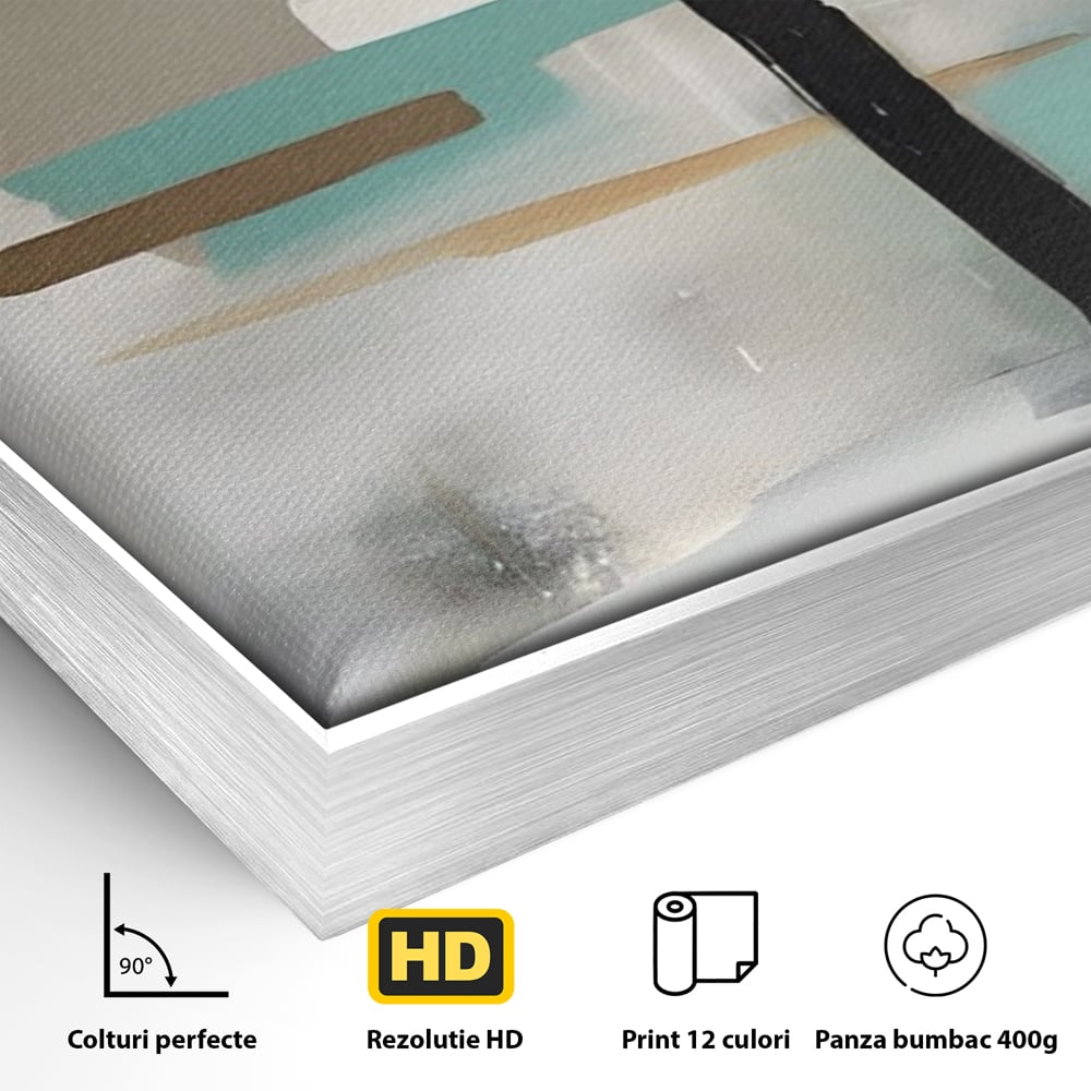 Tablou Canvas Premium LuxCanva® A1635, Abstract Circular , Room, Forme, Decorativ, Dormitor, Culori Vibrante