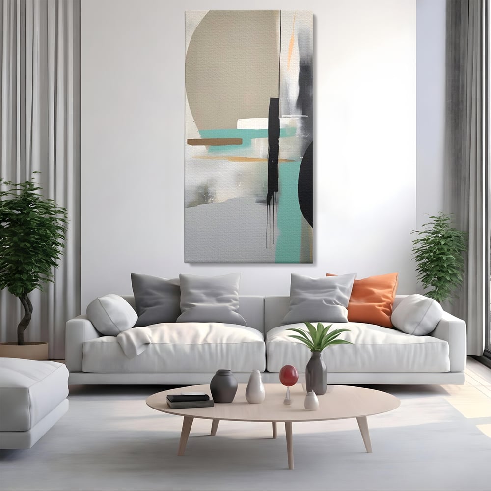 Tablou Canvas Premium LuxCanva® A1635, Abstract Circular , Room, Forme, Decorativ, Dormitor, Culori Vibrante