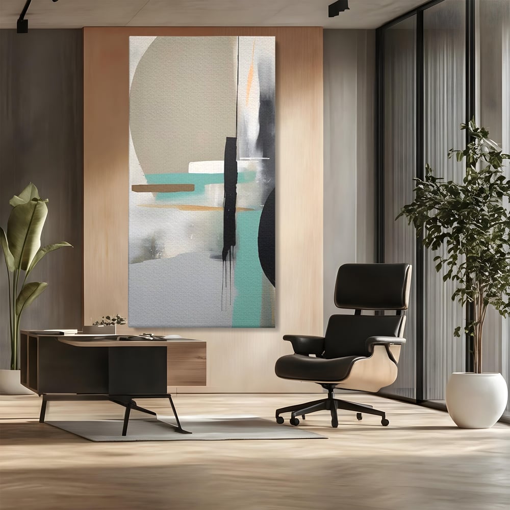 Tablou Canvas Premium LuxCanva® A1635, Abstract Circular , Room, Forme, Decorativ, Dormitor, Culori Vibrante