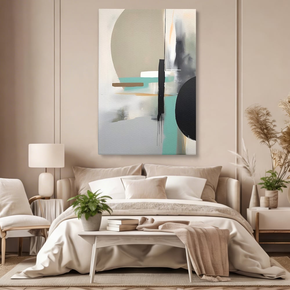 Tablou Canvas Premium LuxCanva® A1635, Abstract Circular , Room, Forme, Decorativ, Dormitor, Culori Vibrante