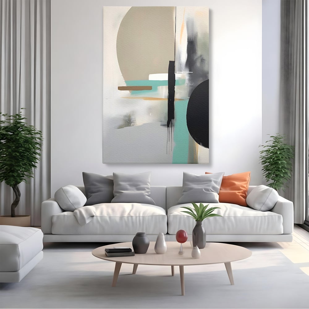Tablou Canvas Premium LuxCanva® A1635, Abstract Circular , Room, Forme, Decorativ, Dormitor, Culori Vibrante