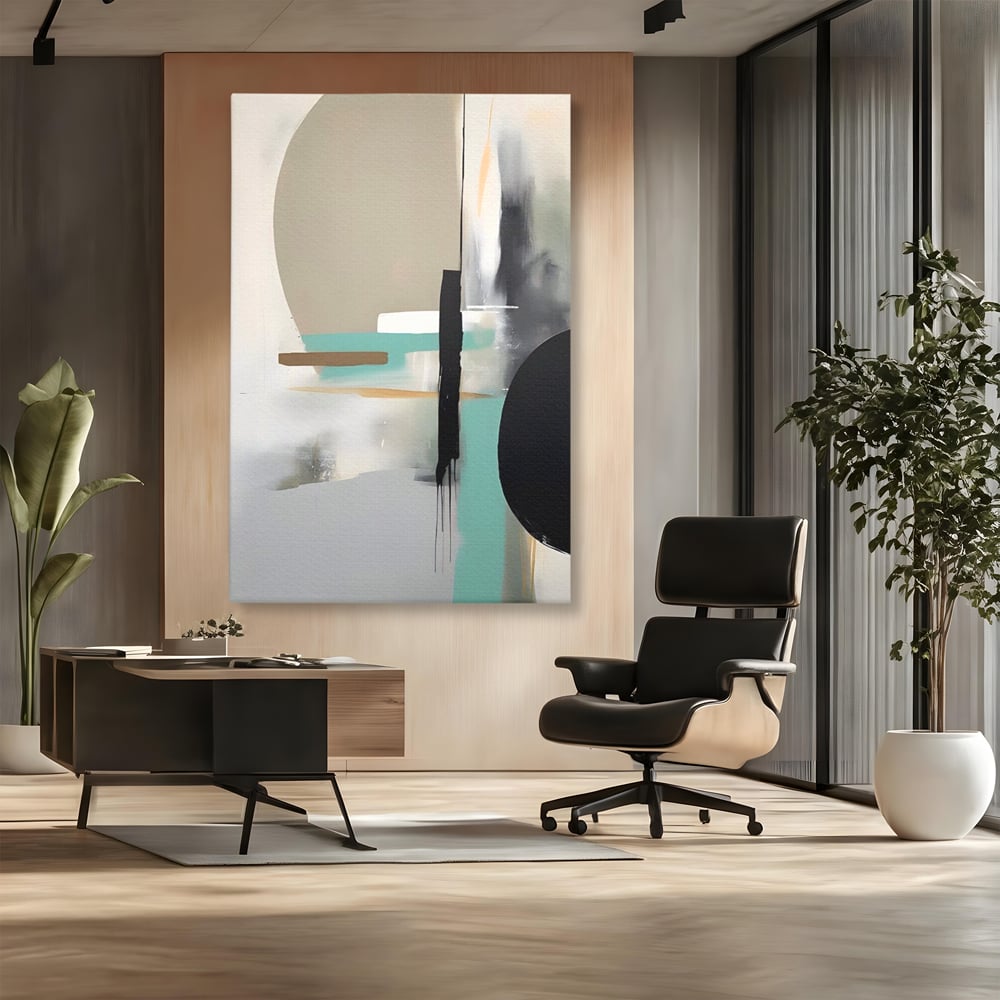 Tablou Canvas Premium LuxCanva® A1635, Abstract Circular , Room, Forme, Decorativ, Dormitor, Culori Vibrante