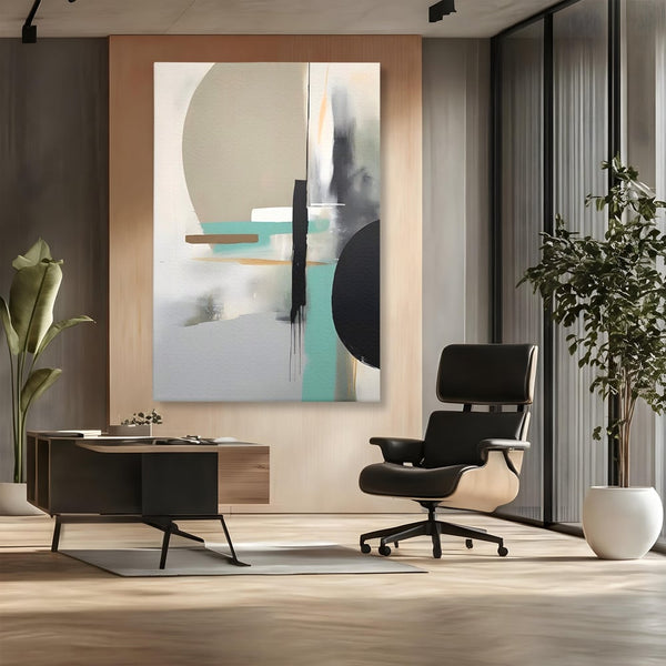 Tablou Canvas Premium LuxCanva® A1635, Abstract Circular , Room, Forme, Decorativ, Dormitor, Culori Vibrante