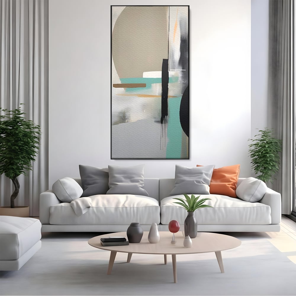 Tablou Canvas Premium LuxCanva® A1635, Abstract Circular , Room, Forme, Decorativ, Dormitor, Culori Vibrante