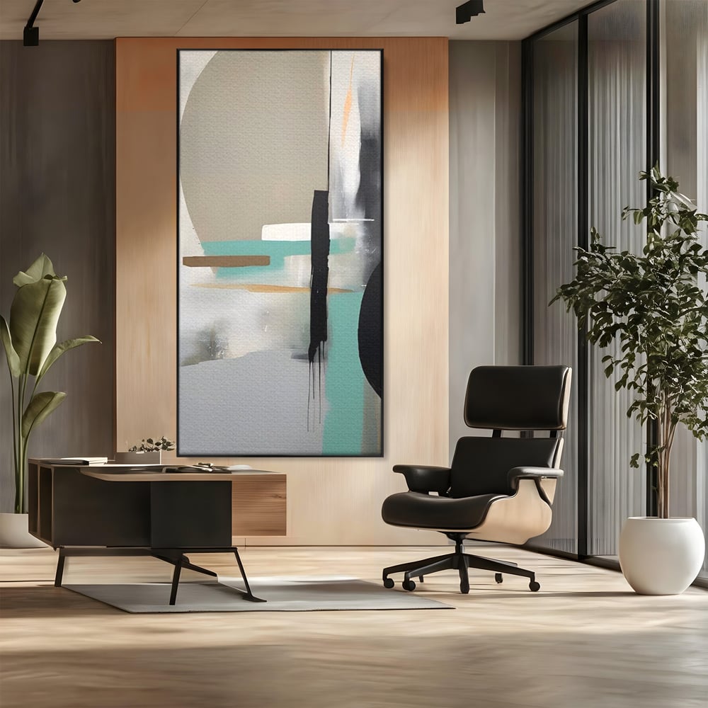 Tablou Canvas Premium LuxCanva® A1635, Abstract Circular , Room, Forme, Decorativ, Dormitor, Culori Vibrante
