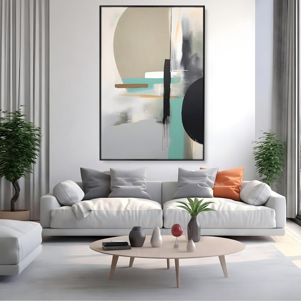 Tablou Canvas Premium LuxCanva® A1635, Abstract Circular , Room, Forme, Decorativ, Dormitor, Culori Vibrante