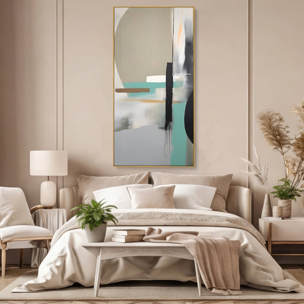 Tablou Canvas Premium LuxCanva® A1635, Abstract Circular , Room, Forme, Decorativ, Dormitor, Culori Vibrante