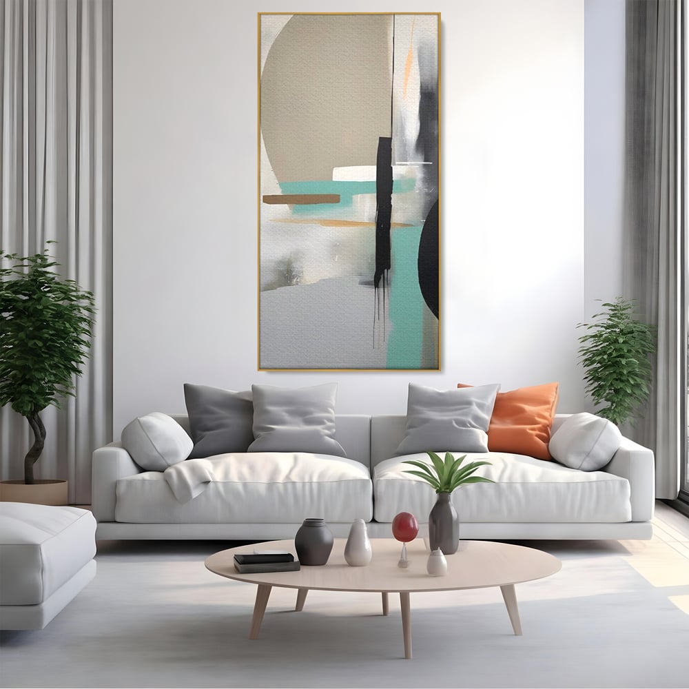 Tablou Canvas Premium LuxCanva® A1635, Abstract Circular , Room, Forme, Decorativ, Dormitor, Culori Vibrante