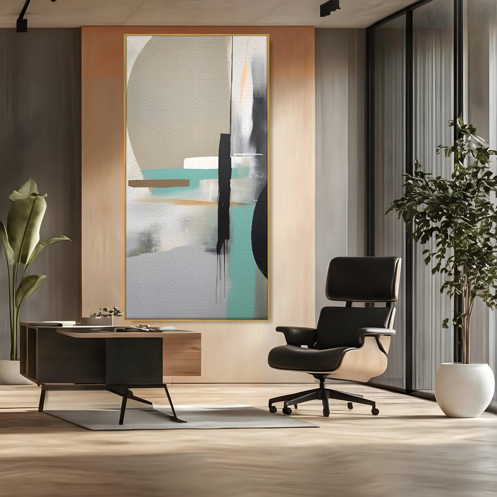 Tablou Canvas Premium LuxCanva® A1635, Abstract Circular , Room, Forme, Decorativ, Dormitor, Culori Vibrante