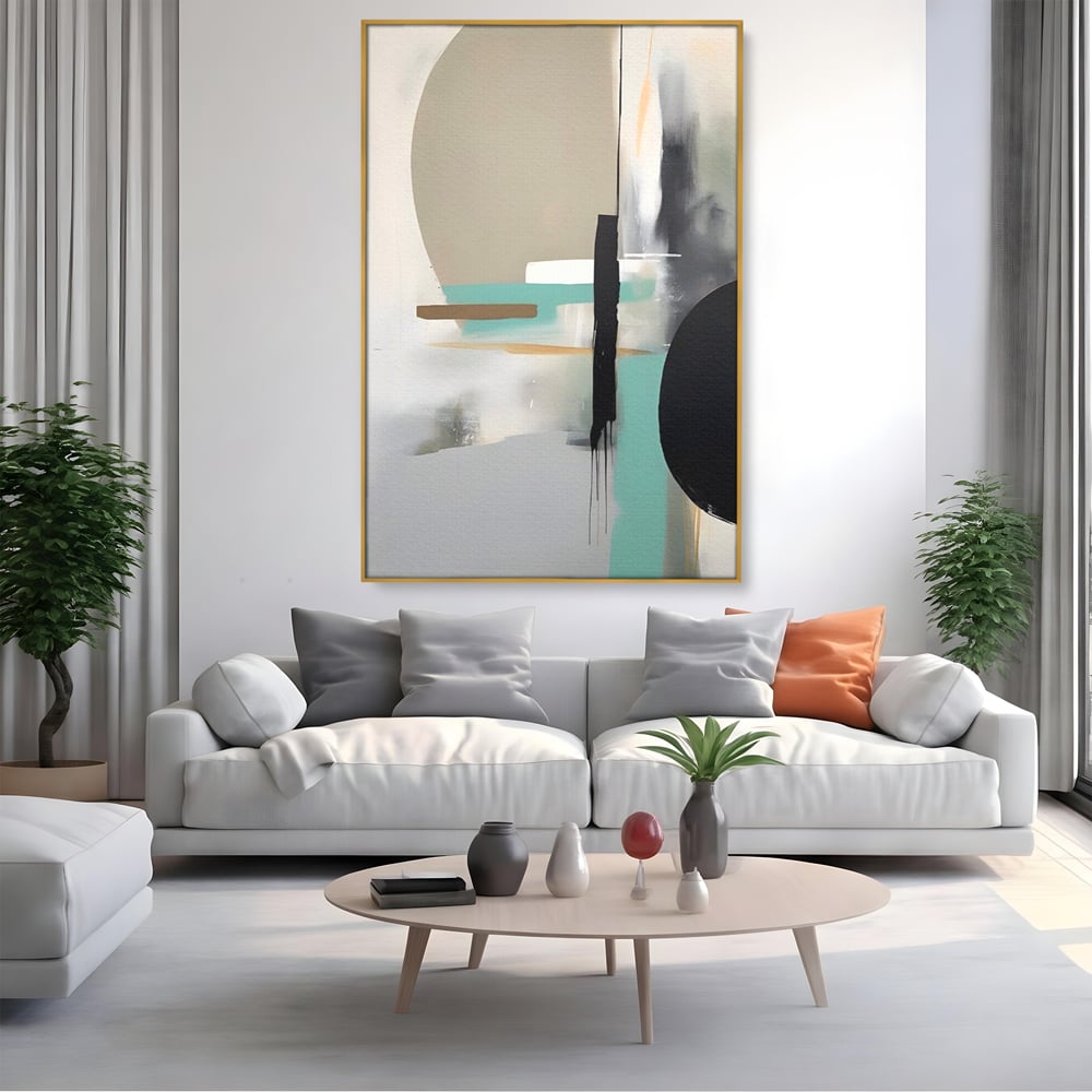 Tablou Canvas Premium LuxCanva® A1635, Abstract Circular , Room, Forme, Decorativ, Dormitor, Culori Vibrante